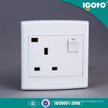 Igoto British Standard 3 Pin 13 a Wall Switch and Socket with Neon